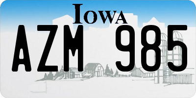 IA license plate AZM985