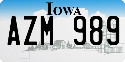 IA license plate AZM989