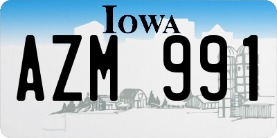 IA license plate AZM991