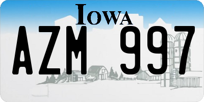 IA license plate AZM997