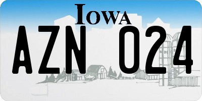 IA license plate AZN024