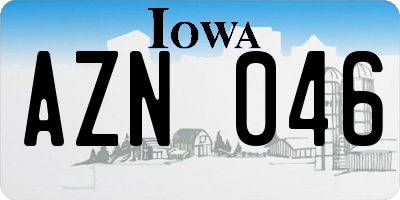 IA license plate AZN046