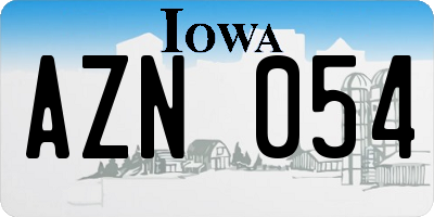 IA license plate AZN054