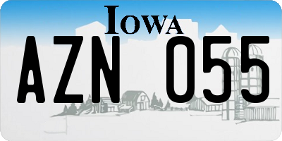 IA license plate AZN055