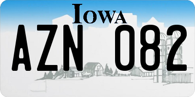 IA license plate AZN082