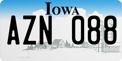 IA license plate AZN088