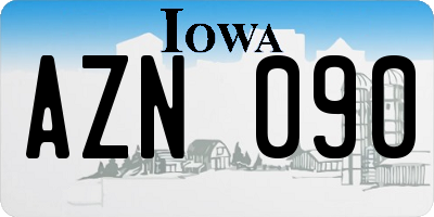 IA license plate AZN090