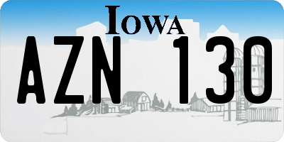 IA license plate AZN130