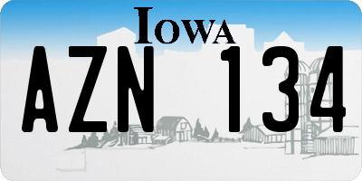 IA license plate AZN134