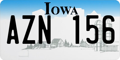IA license plate AZN156