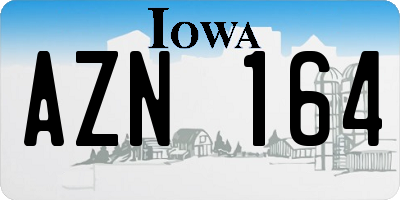 IA license plate AZN164