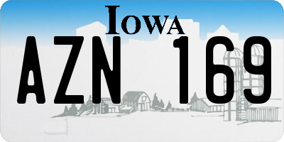 IA license plate AZN169