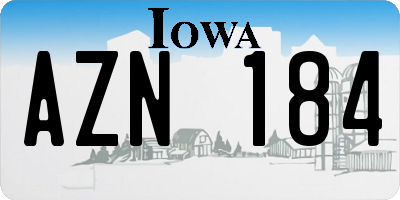 IA license plate AZN184