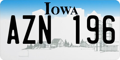 IA license plate AZN196