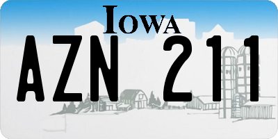 IA license plate AZN211
