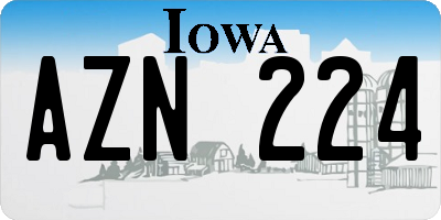IA license plate AZN224