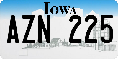 IA license plate AZN225