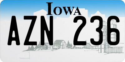 IA license plate AZN236