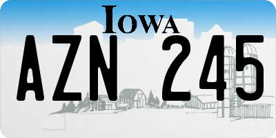 IA license plate AZN245
