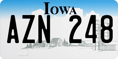 IA license plate AZN248