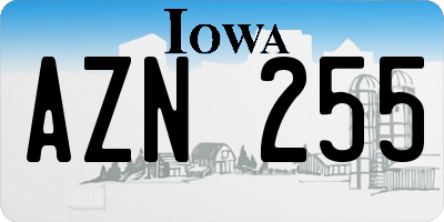 IA license plate AZN255