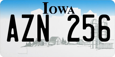 IA license plate AZN256