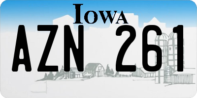 IA license plate AZN261