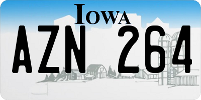 IA license plate AZN264