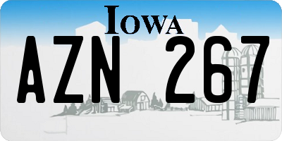 IA license plate AZN267