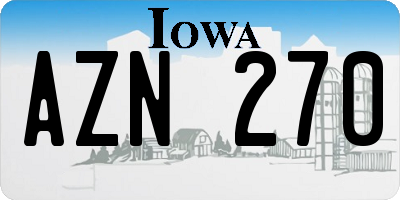 IA license plate AZN270