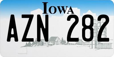 IA license plate AZN282