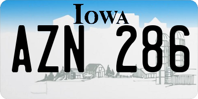 IA license plate AZN286