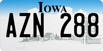 IA license plate AZN288