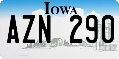 IA license plate AZN290