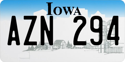 IA license plate AZN294