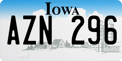 IA license plate AZN296