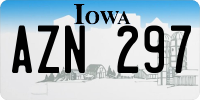 IA license plate AZN297