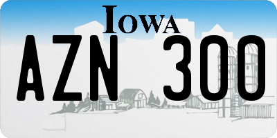 IA license plate AZN300