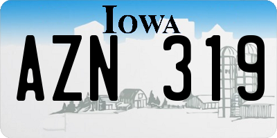 IA license plate AZN319