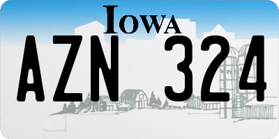 IA license plate AZN324