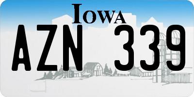IA license plate AZN339