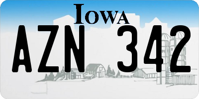 IA license plate AZN342