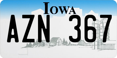 IA license plate AZN367