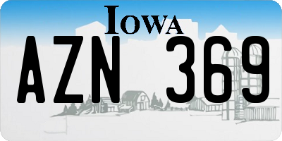 IA license plate AZN369