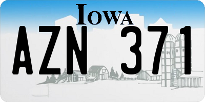 IA license plate AZN371
