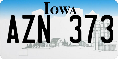 IA license plate AZN373