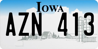 IA license plate AZN413