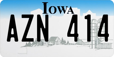 IA license plate AZN414