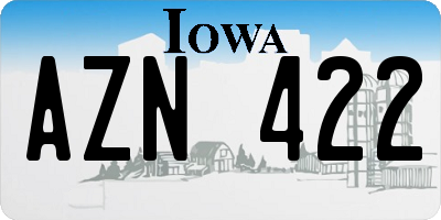 IA license plate AZN422