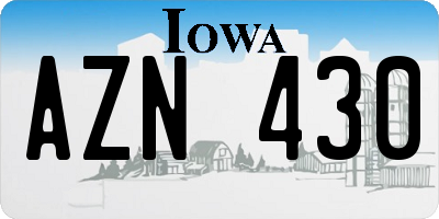 IA license plate AZN430